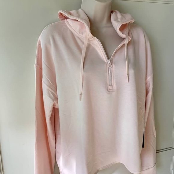 90 Degrees By Reflex Champagne Pink Cropped Hoodie - Picture 1 of 3